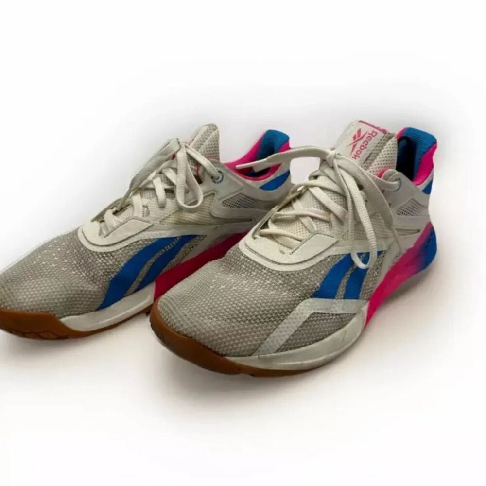 Reebok Nano X Training Sneakers Womens Size 11 White Pink Mesh Athletic FX7956